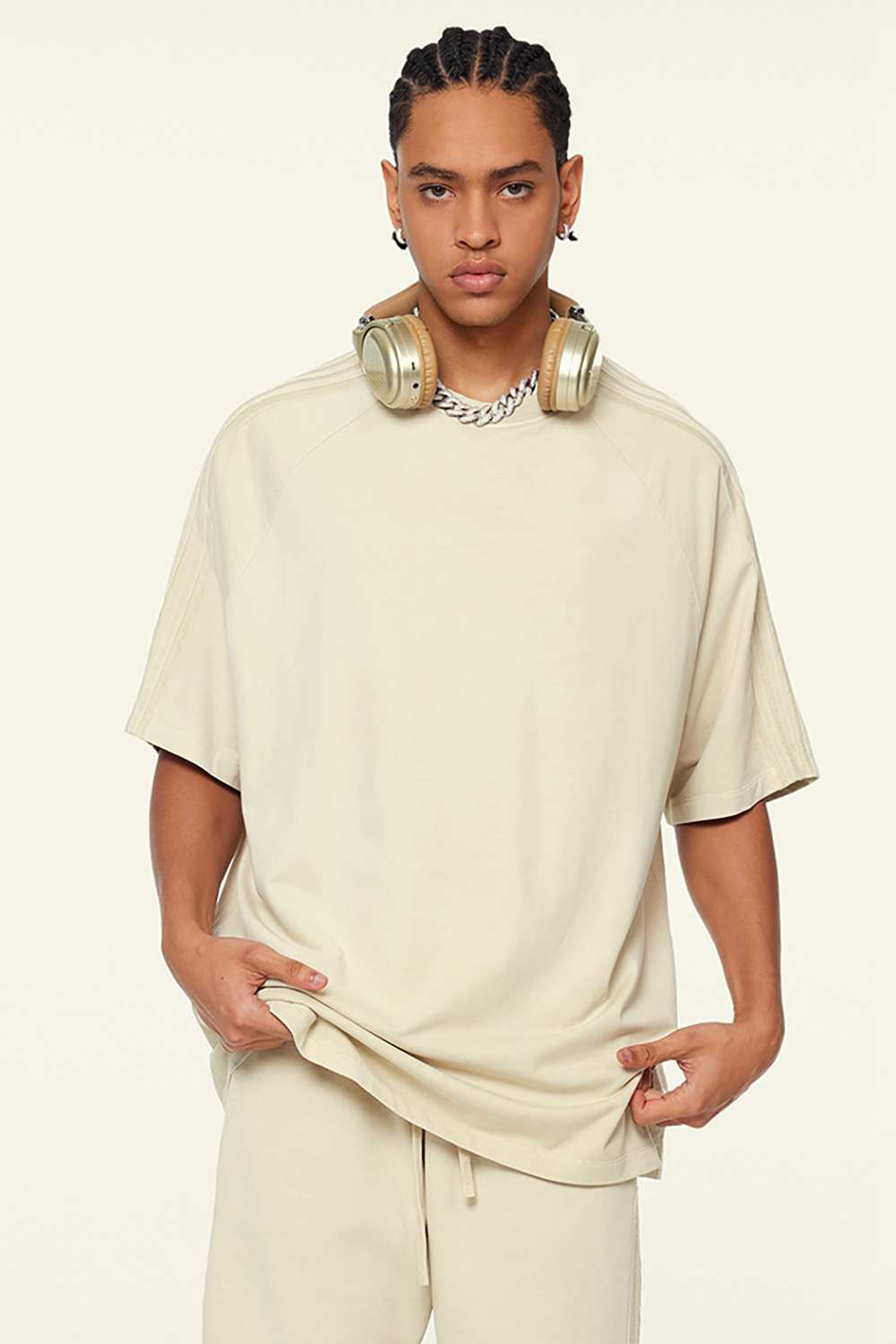 Washed Heavyweight Vintage Tee - Gray Apricot