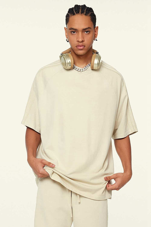 Washed Heavyweight Vintage Tee - Gray Apricot