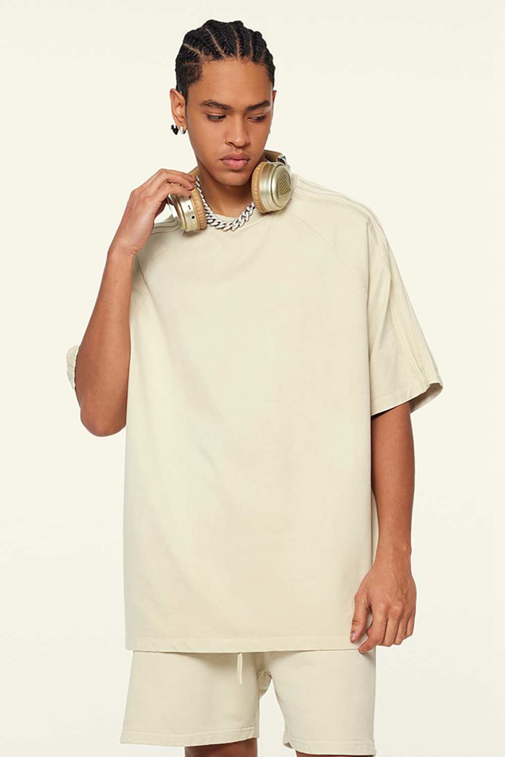 Washed Heavyweight Vintage Tee - Gray Apricot
