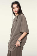 Washed Heavyweight Vintage Tee - Coffee
