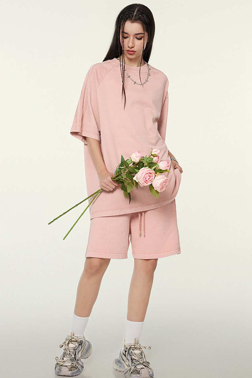 Washed Heavyweight Vintage Tee - Nude Pink