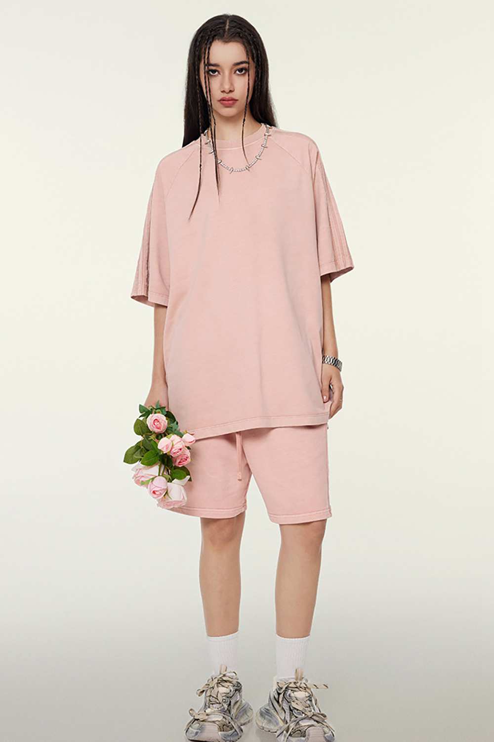 Washed Heavyweight Vintage Tee - Nude Pink
