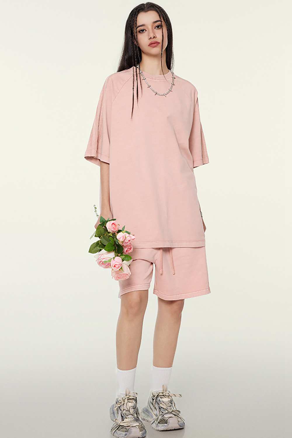 Washed Heavyweight Vintage Tee - Nude Pink