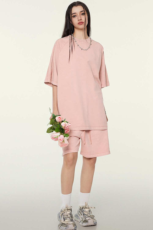 Washed Heavyweight Vintage Tee - Nude Pink