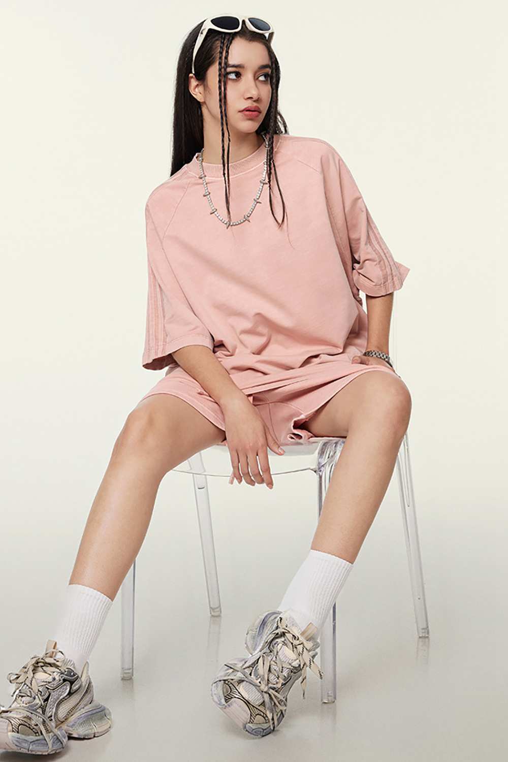 Washed Heavyweight Vintage Tee - Nude Pink