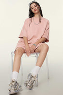 Washed Heavyweight Vintage Tee - Nude Pink