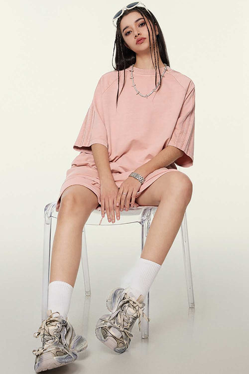 Washed Heavyweight Vintage Tee - Nude Pink
