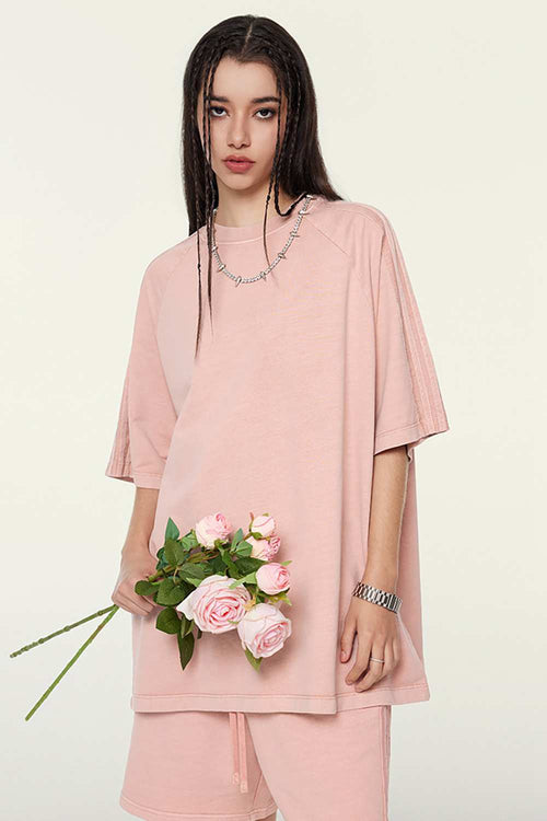 Washed Heavyweight Vintage Tee - Nude Pink