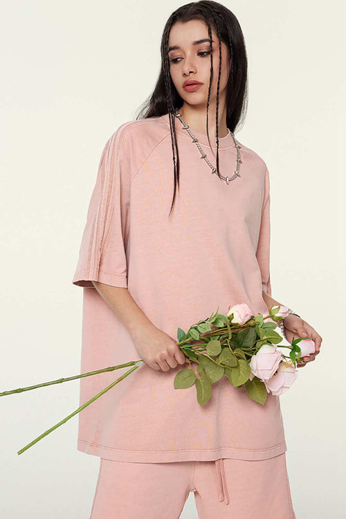 Washed Heavyweight Vintage Tee - Nude Pink