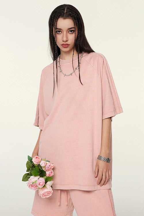 Washed Heavyweight Vintage Tee - Nude Pink