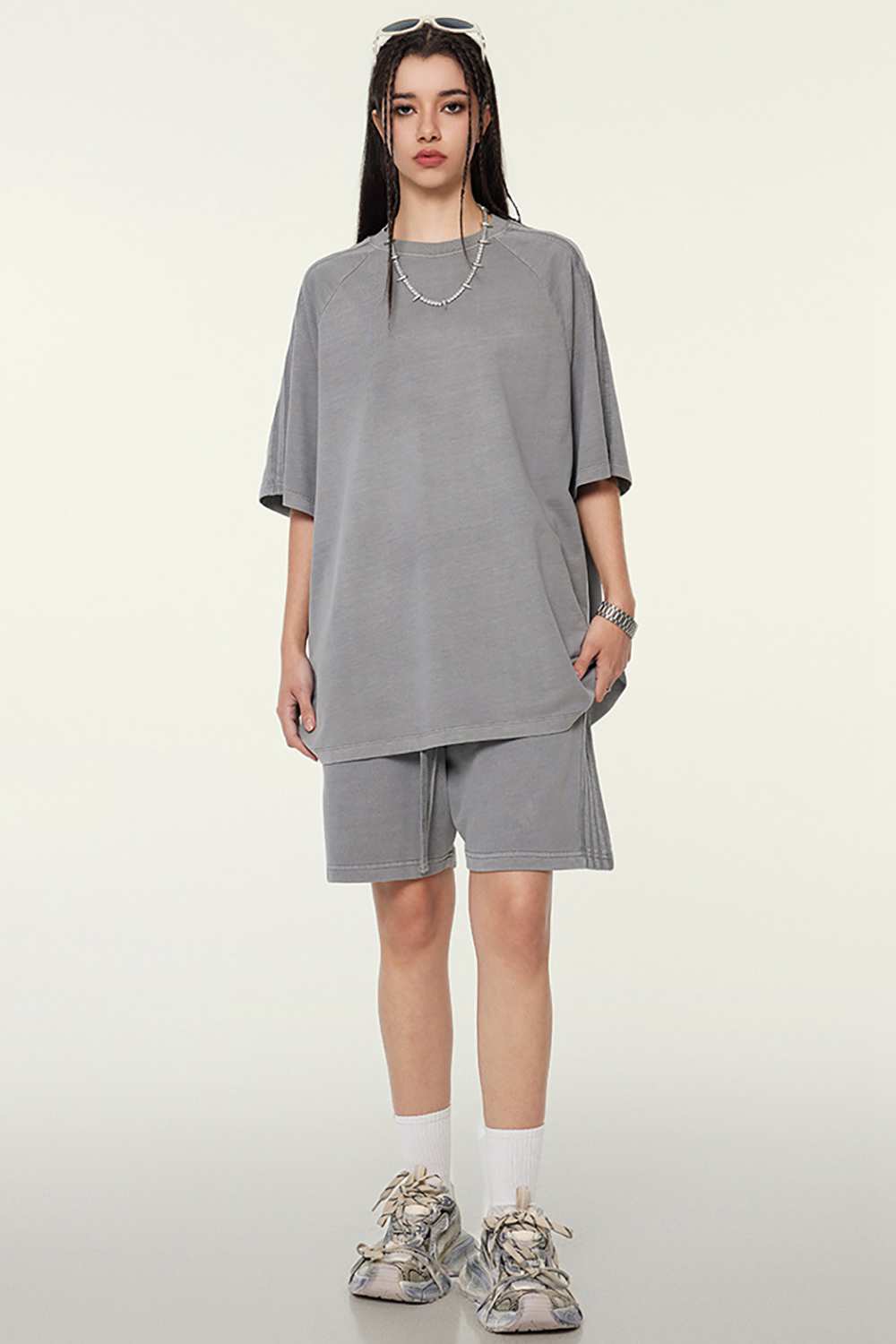 Washed Heavyweight Vintage Tee - Medium Gray