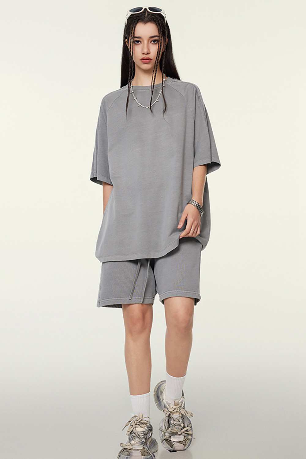Washed Heavyweight Vintage Tee - Medium Gray