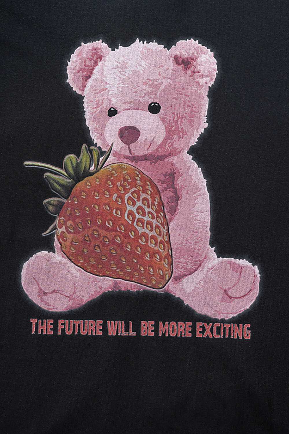 Embrace Playfulness Tee - Strawberry Bear Print Cotton T-Shirt