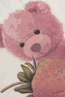 Cool-Touch Quick-Drying Bear Graphic Oversized T-Shirt in Sandy Apricot - graphic detail