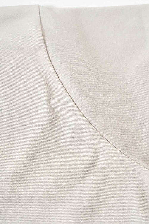 Cool-Touch Quick-Drying Bear Graphic Oversized T-Shirt in Sandy Apricot - collar detail