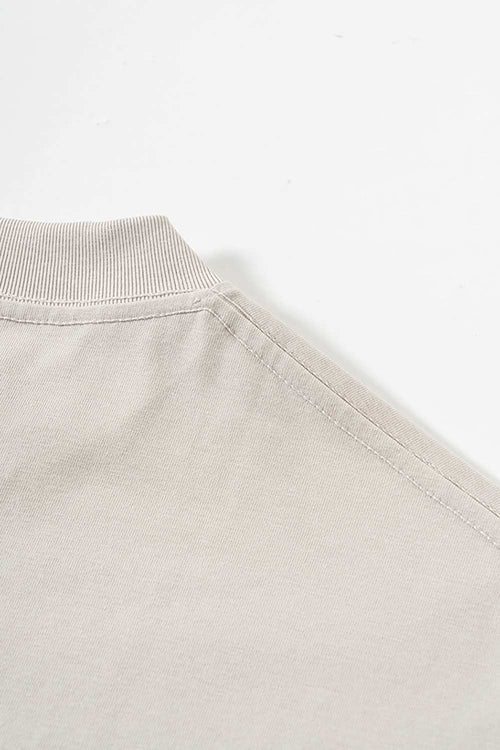 Cool-Touch Quick-Drying Bear Graphic Oversized T-Shirt in Sandy Apricot - back collar detail