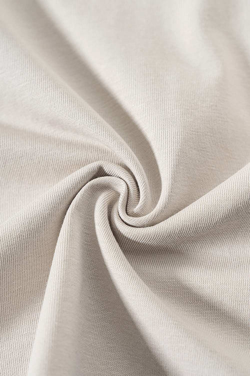 Cool-Touch Quick-Drying Bear Graphic Oversized T-Shirt in Sandy Apricot - fabric texture close-up