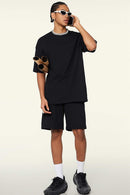 Cooling-Touch Essential Raw Edge Tee - Metallic Black