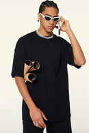 Cooling-Touch Essential Raw Edge Tee - Metallic Black