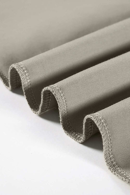 Cooling-Touch Essential Raw Edge Tee - Gray Brown