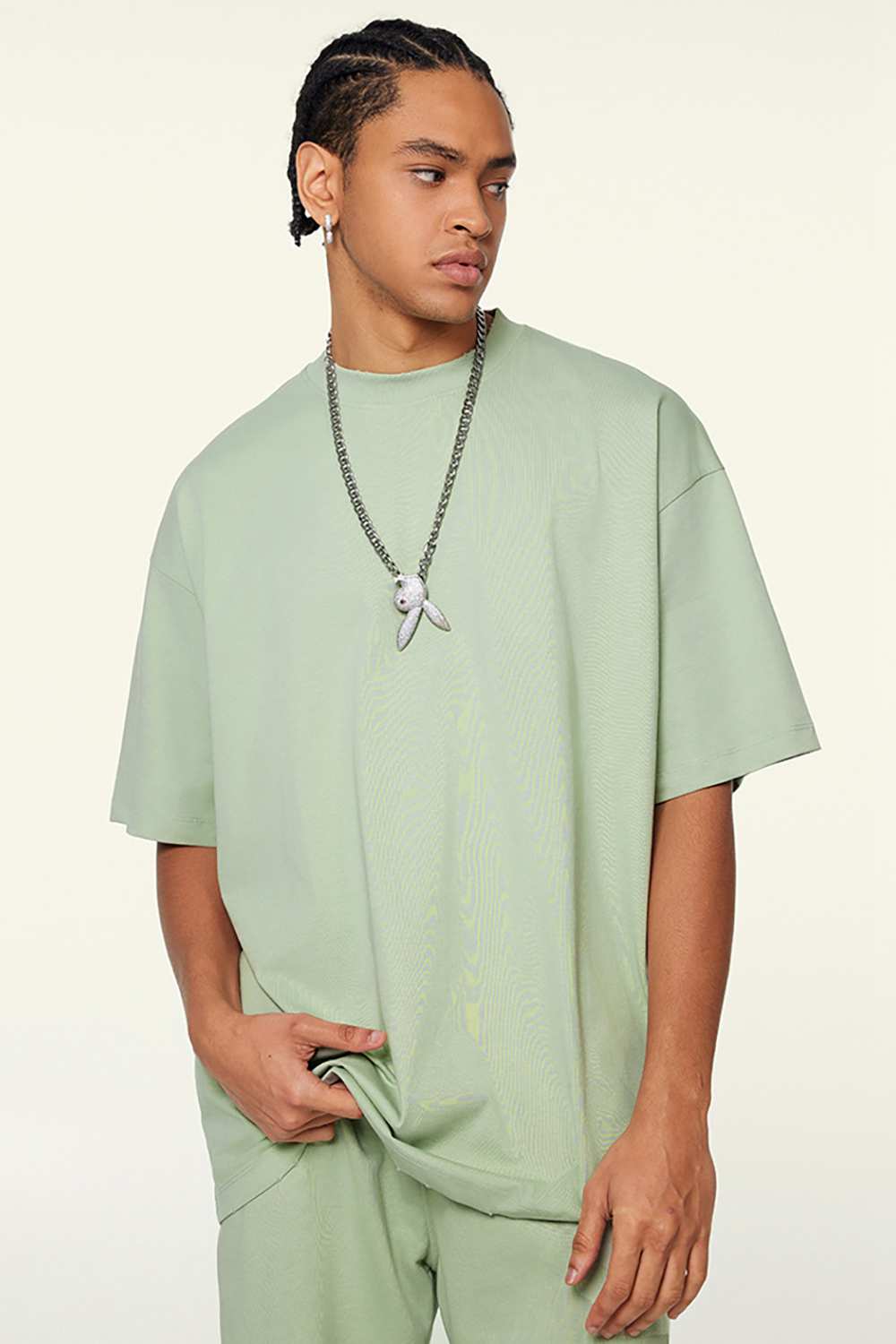 Cooling-Touch Essential Raw Edge Tee - Halo Green