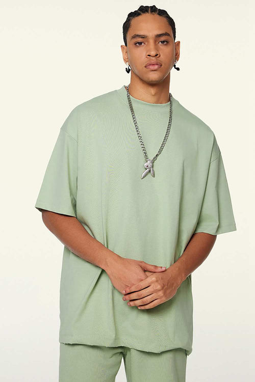 Cooling-Touch Essential Raw Edge Tee - Halo Green