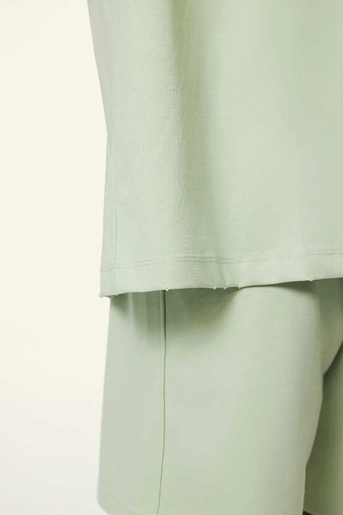 Cooling-Touch Essential Raw Edge Tee - Halo Green