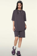 Cooling-Touch Essential Raw Edge Tee - Raspberry Purple