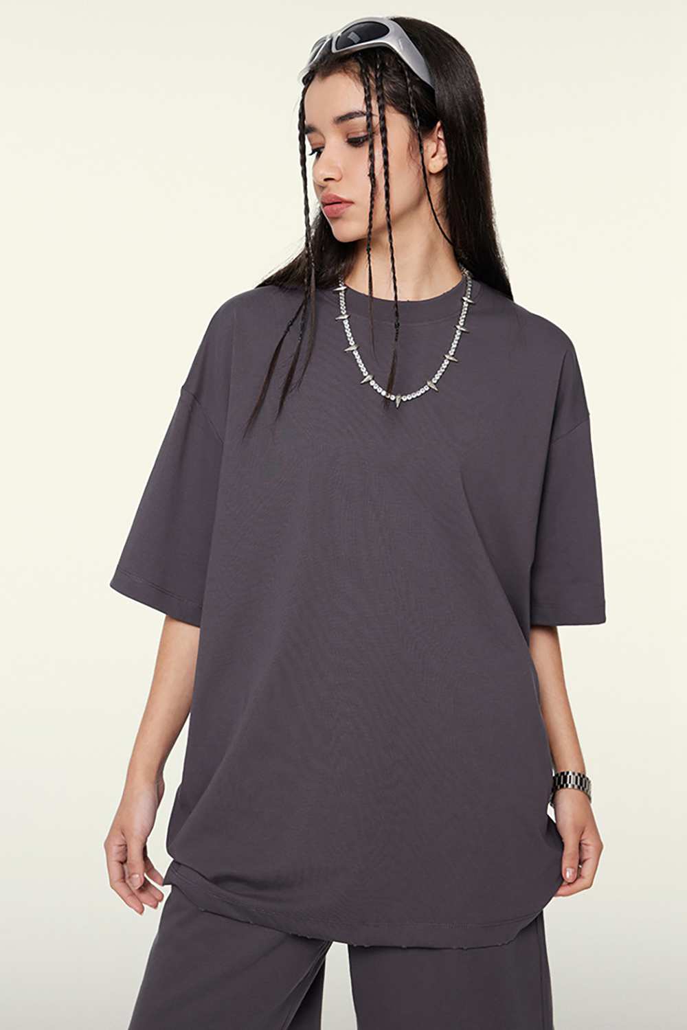Cooling-Touch Essential Raw Edge Tee - Raspberry Purple