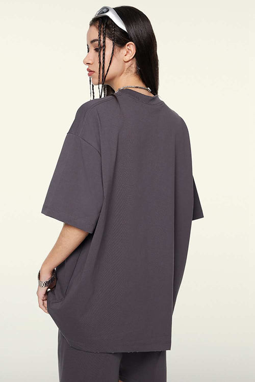 Cooling-Touch Essential Raw Edge Tee - Raspberry Purple