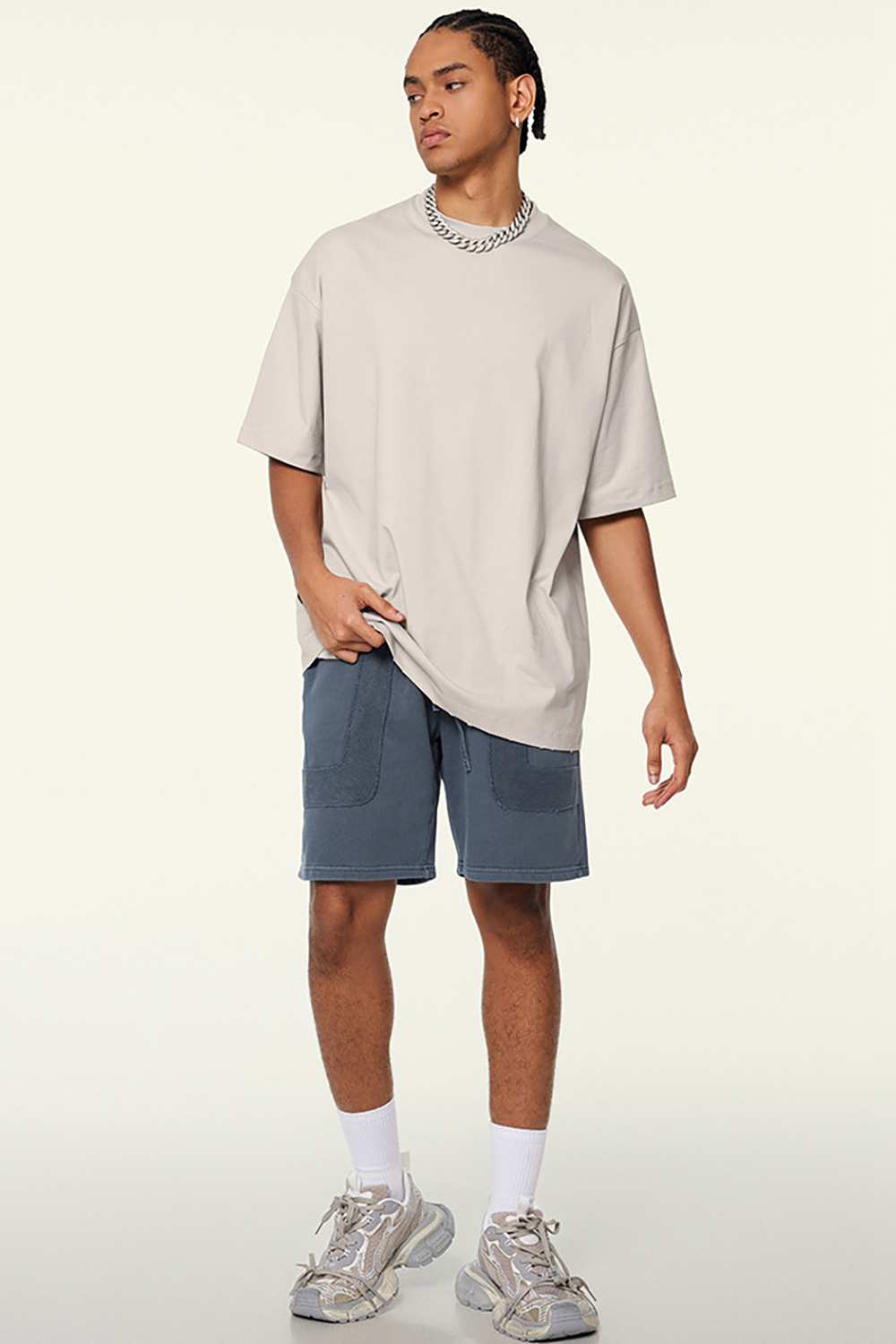 Cooling-Touch Essential Raw Edge Tee - Sandy Apricot