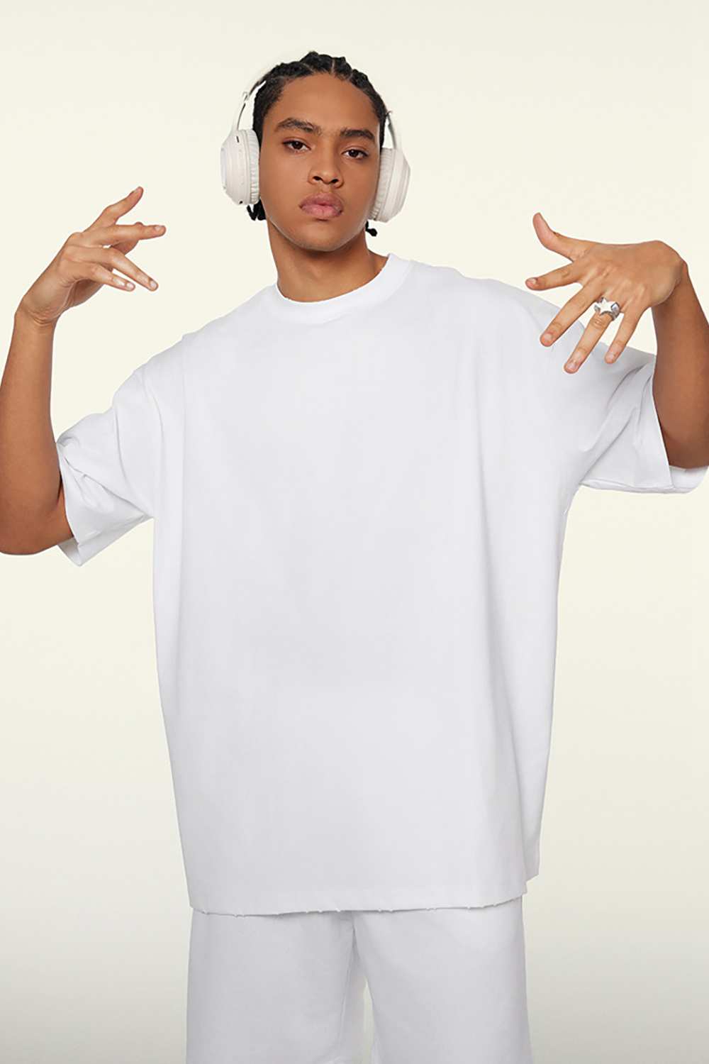 Cooling-Touch Essential Raw Edge Tee - Teeth White
