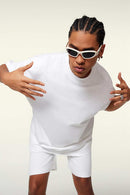 Cooling-Touch Essential Raw Edge Tee - Teeth White