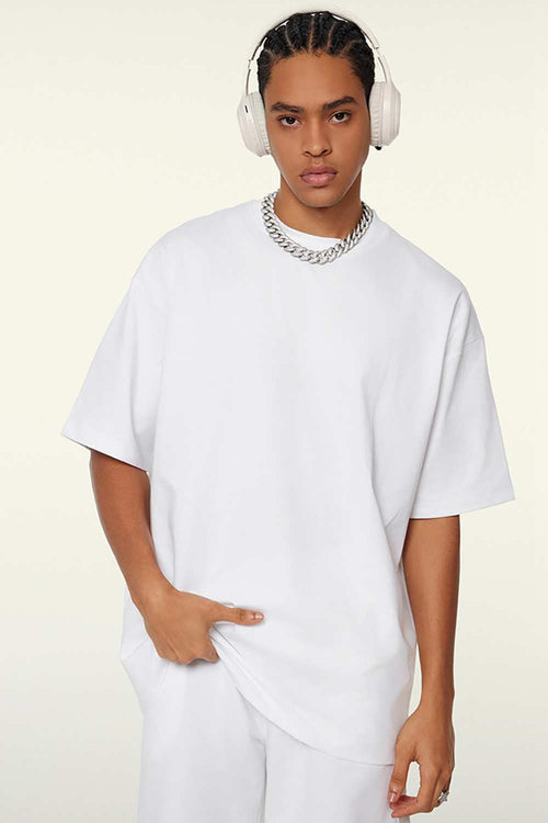 Cooling-Touch Essential Raw Edge Tee - Teeth White
