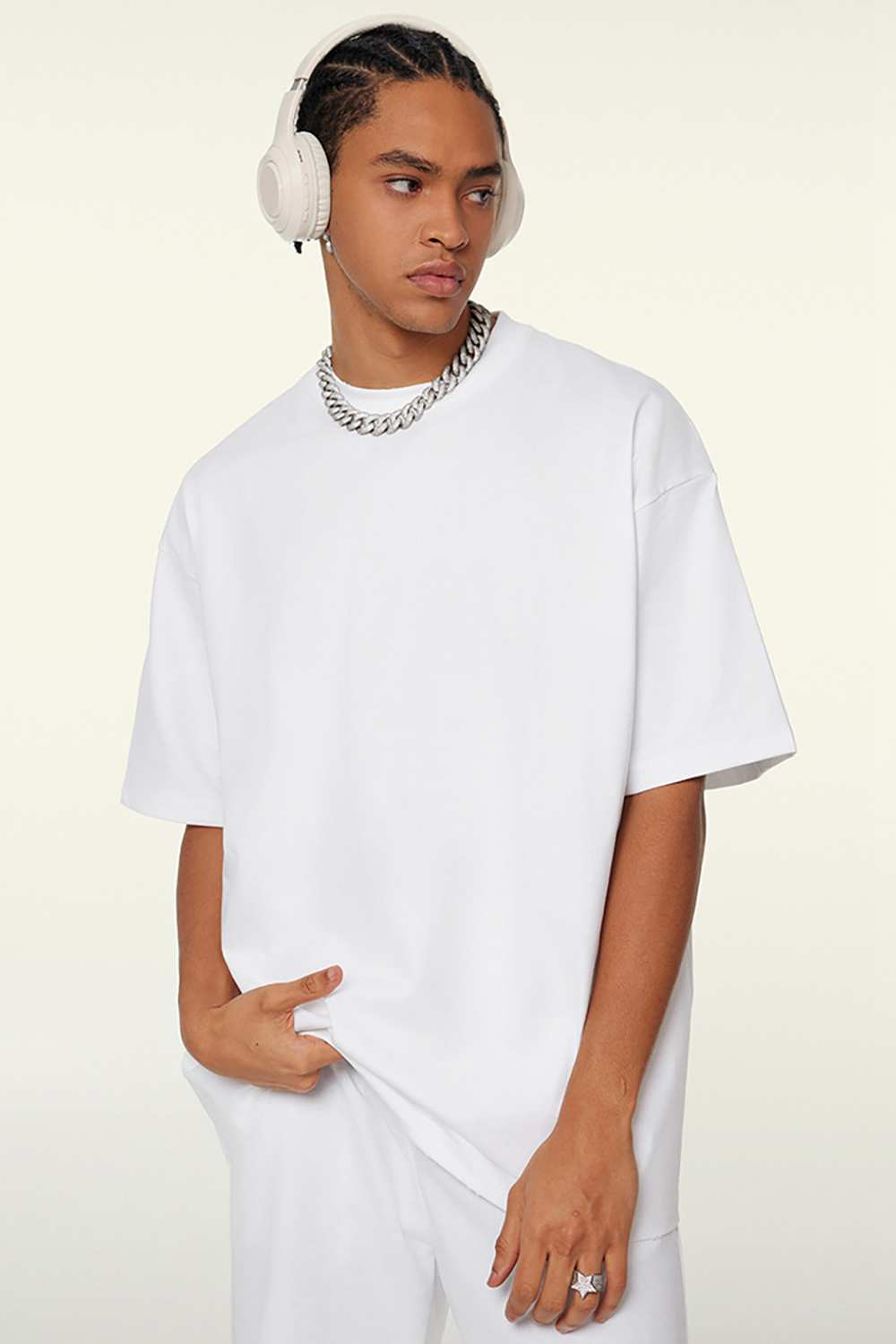 Cooling-Touch Essential Raw Edge Tee - Teeth White