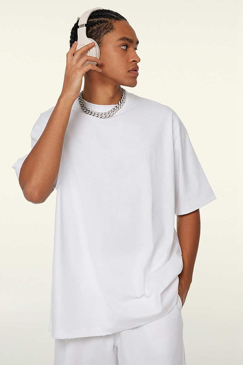 Cooling-Touch Essential Raw Edge Tee - Teeth White