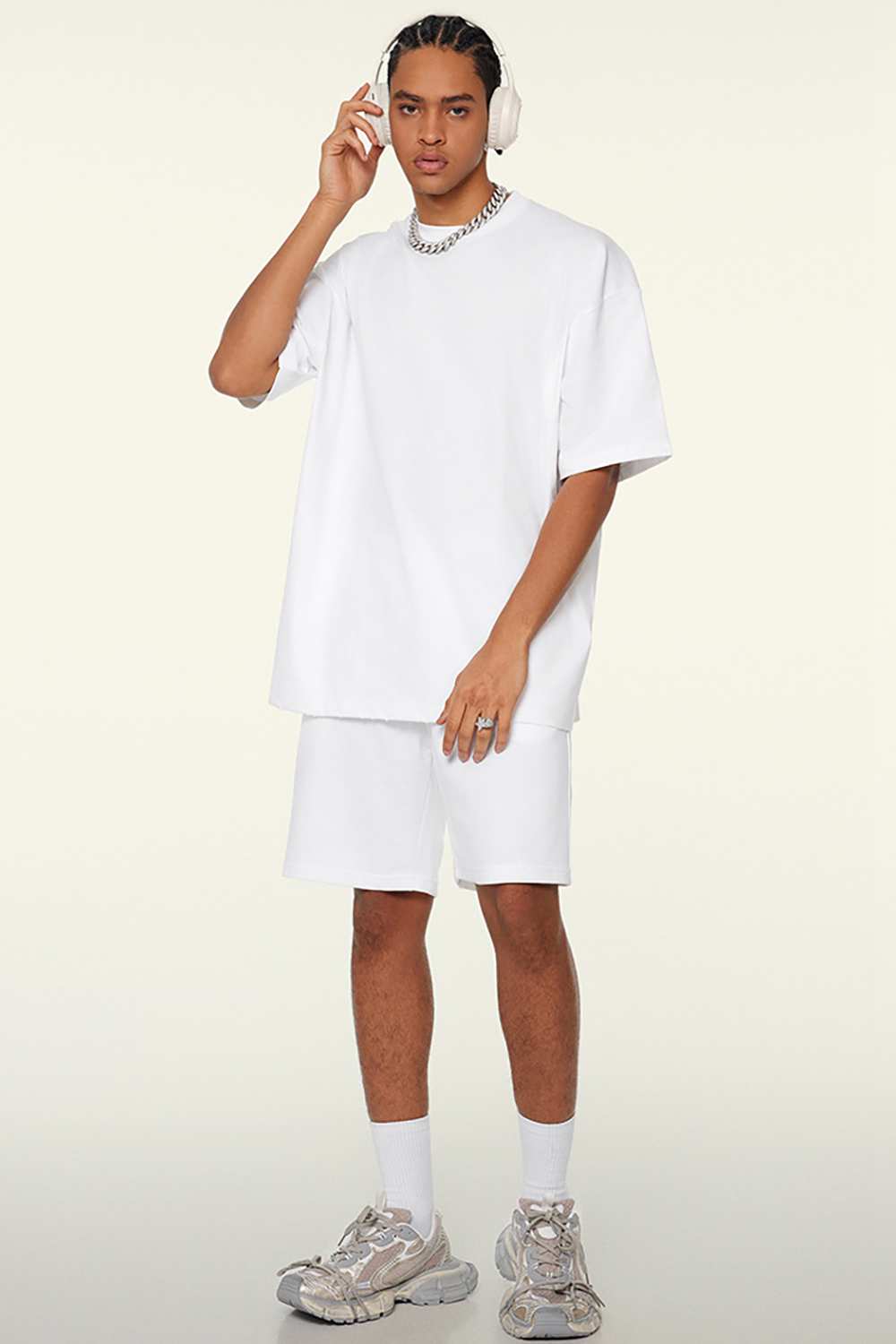 Cooling-Touch Essential Raw Edge Tee - Teeth White