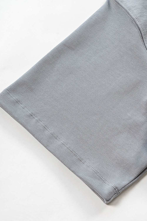 Heavyweight Cotton Relaxed Drop-Shoulder T-Shirt in Medium Gray - cuff detail