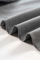 Heavyweight Cotton Relaxed Drop-Shoulder T-Shirt in Medium Gray - product detail close-up