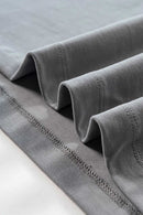 Heavyweight Cotton Relaxed Drop-Shoulder T-Shirt in Medium Gray - fabric texture close-up