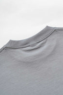 Heavyweight Cotton Relaxed Drop-Shoulder T-Shirt in Medium Gray - collar detail