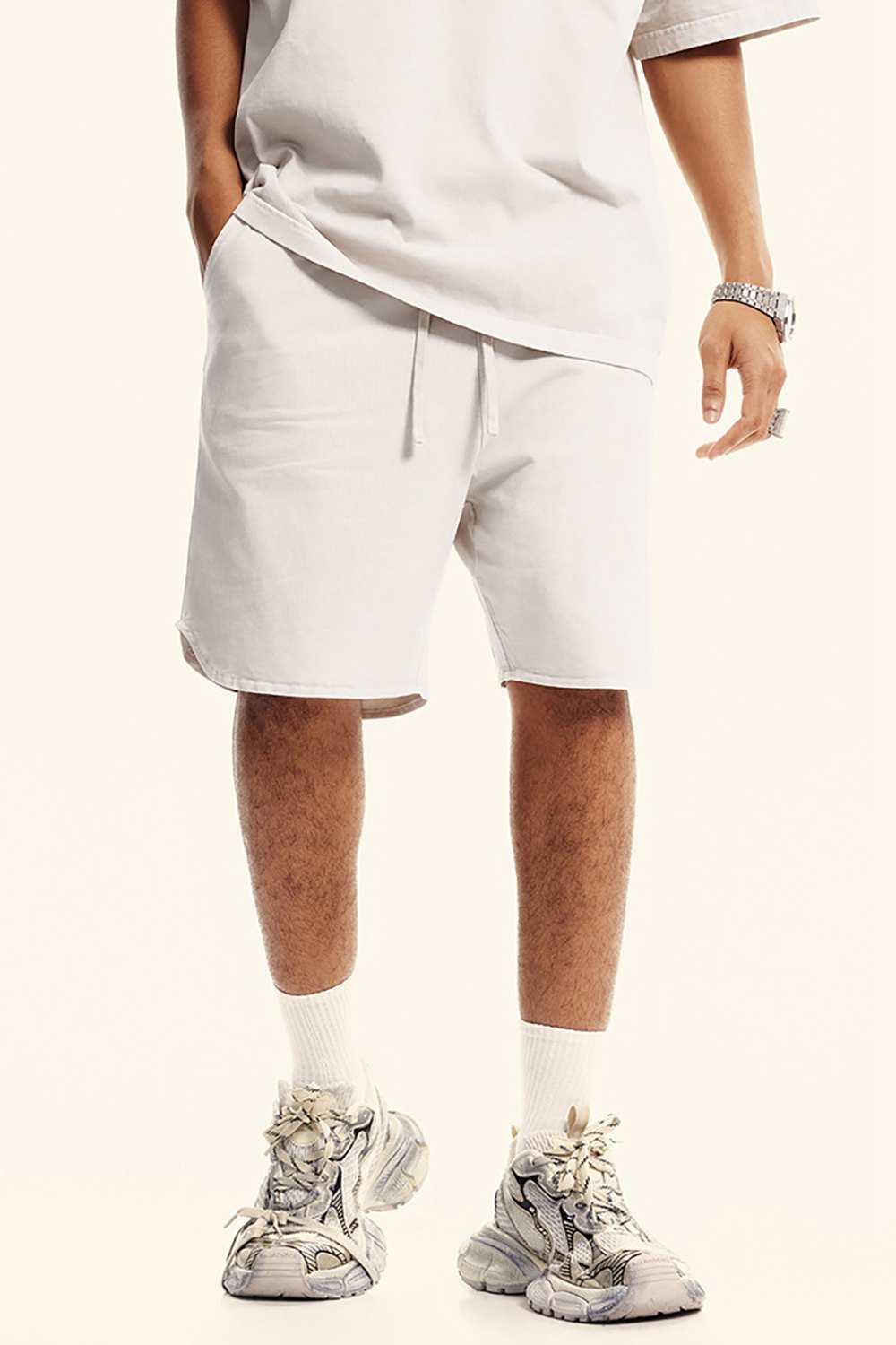 Vintage-Inspired Brushed Tech Gym Shorts