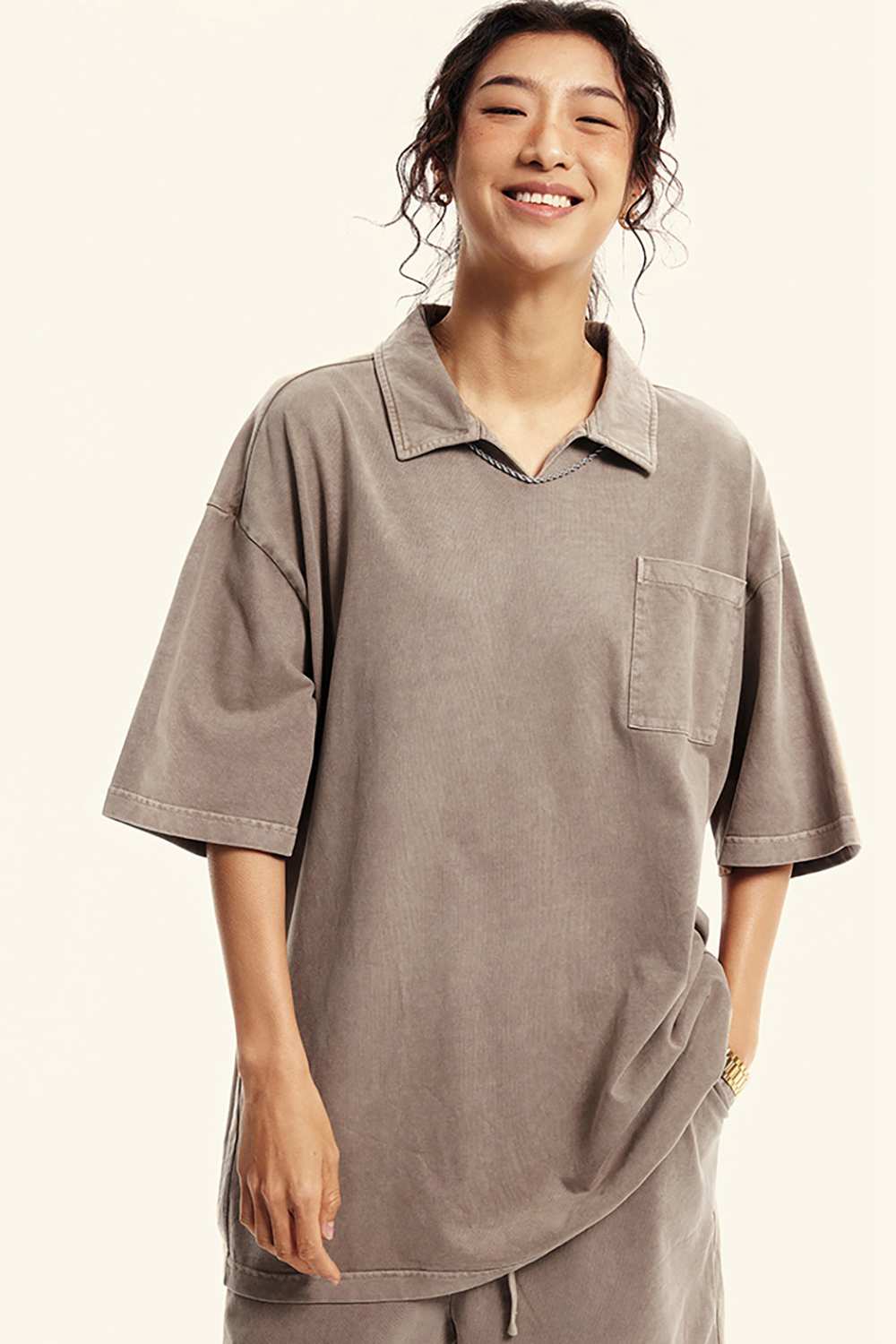 Distressed Vintage-Style Polo Shirt