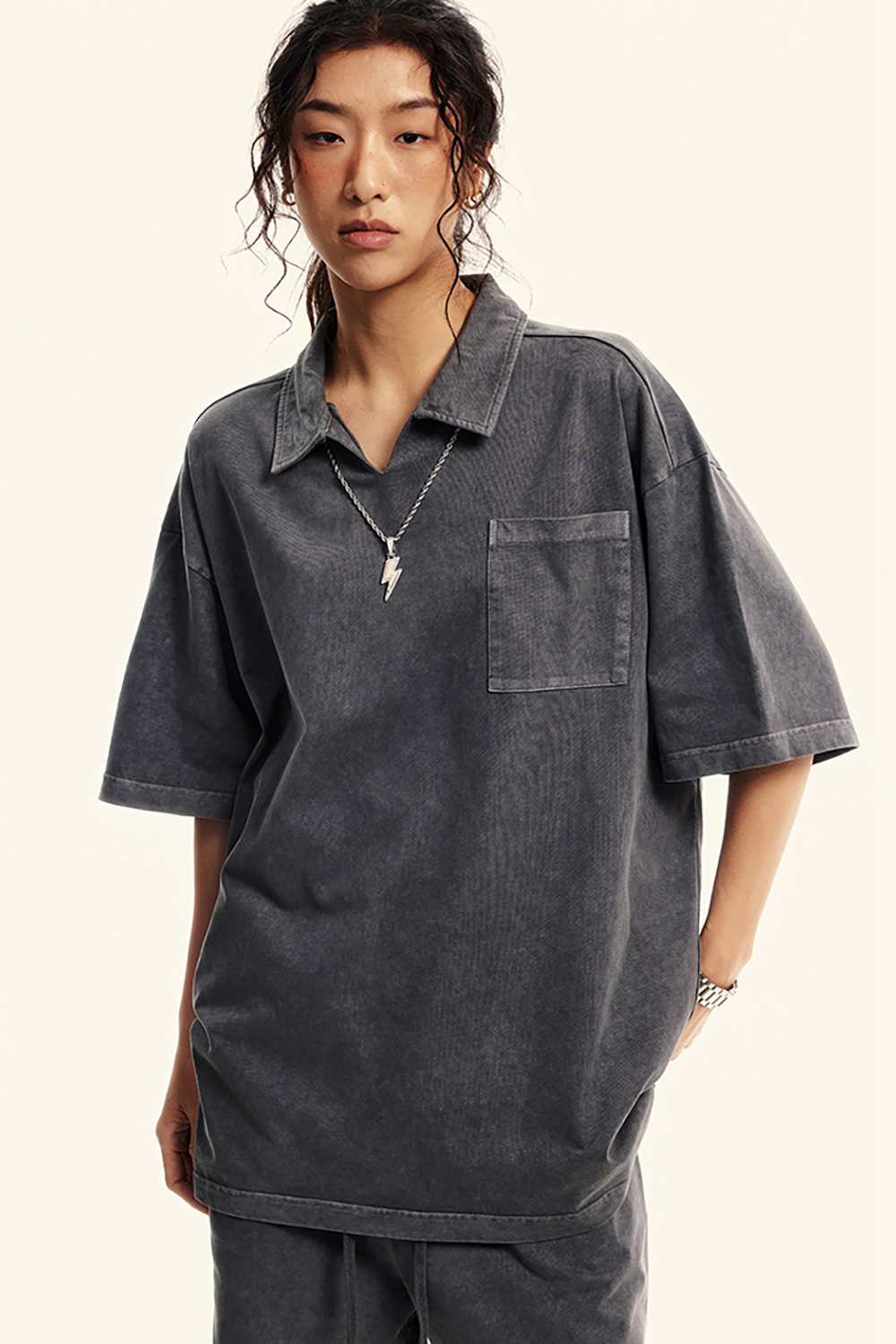 Distressed Vintage-Style Polo Shirt