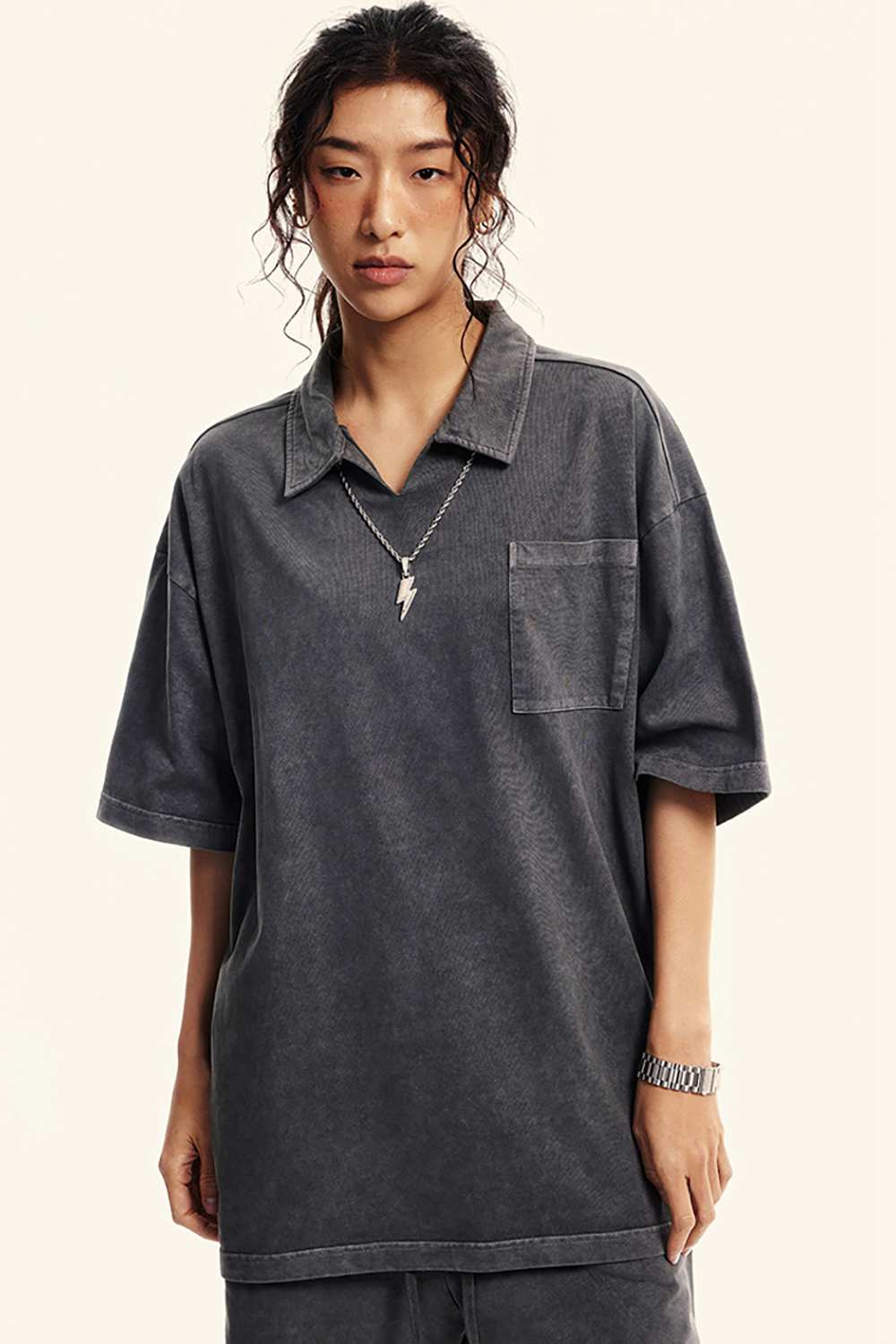 Distressed Vintage-Style Polo Shirt