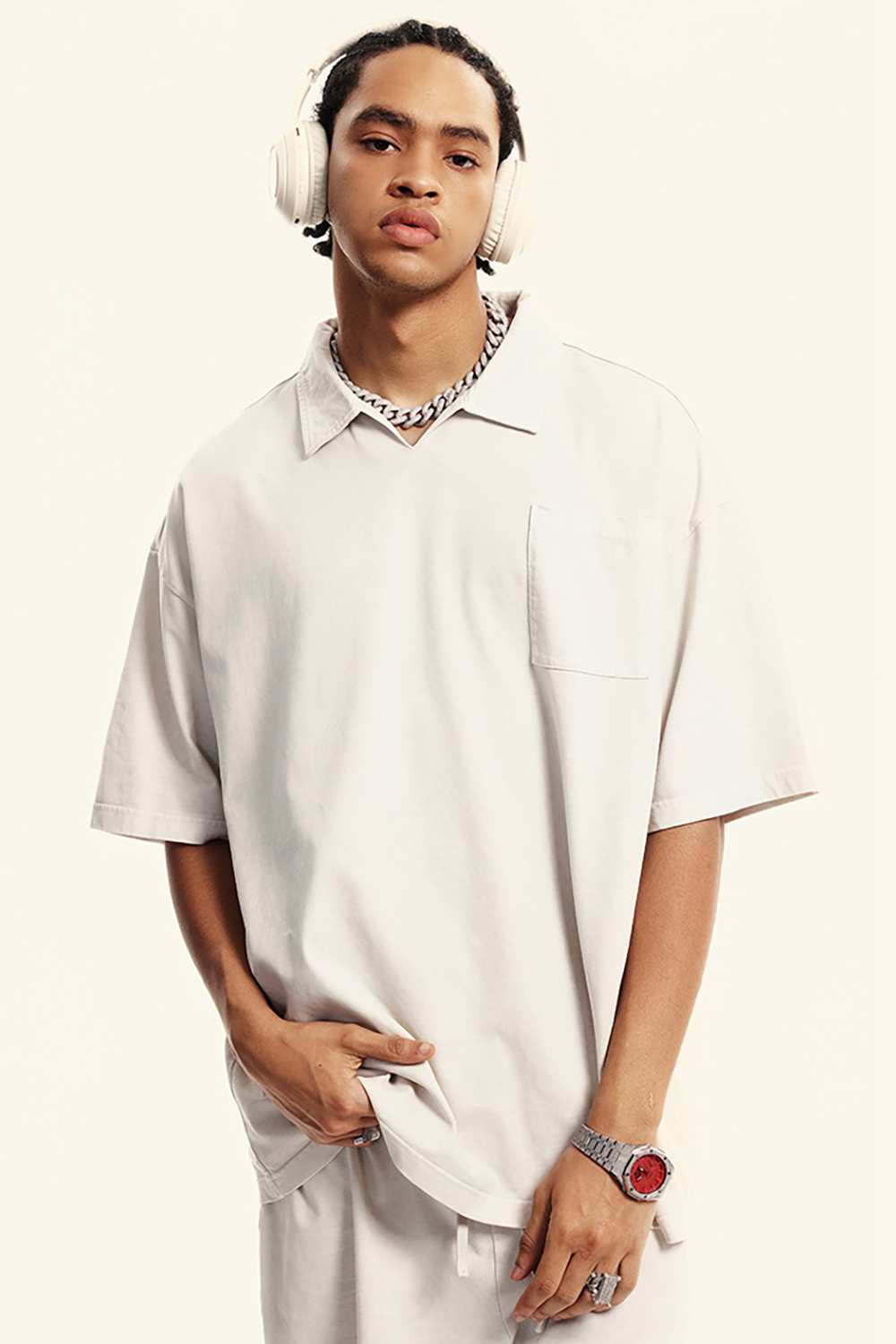 Distressed Vintage-Style Polo Shirt