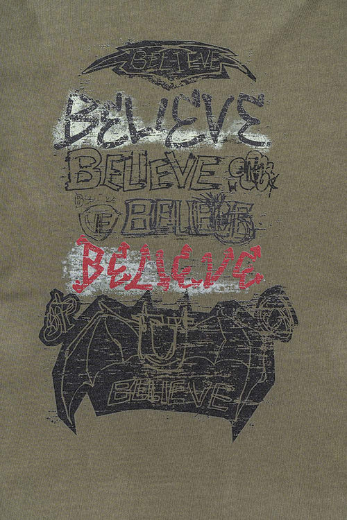Vintage Wash Long-Sleeve Relaxed Tee - Grayish Green
