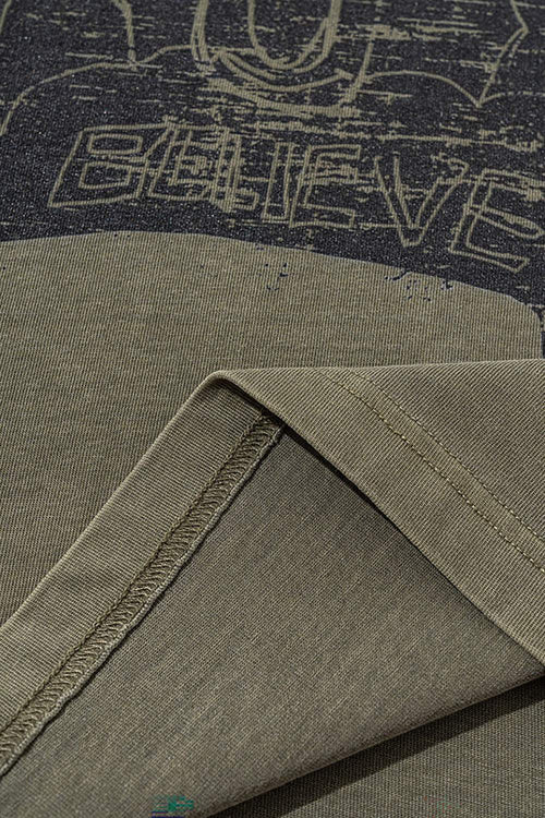 Vintage Wash Long-Sleeve Relaxed Tee - Grayish Green