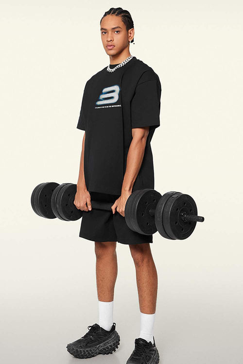 Relaxed Fit Graphic Short Sleeve Tee - Metallic Black