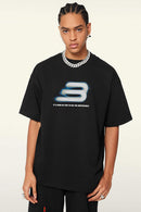 Relaxed Fit Graphic Short Sleeve Tee - Metallic Black
